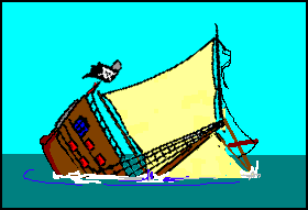 Piratenbrigg mit Problem